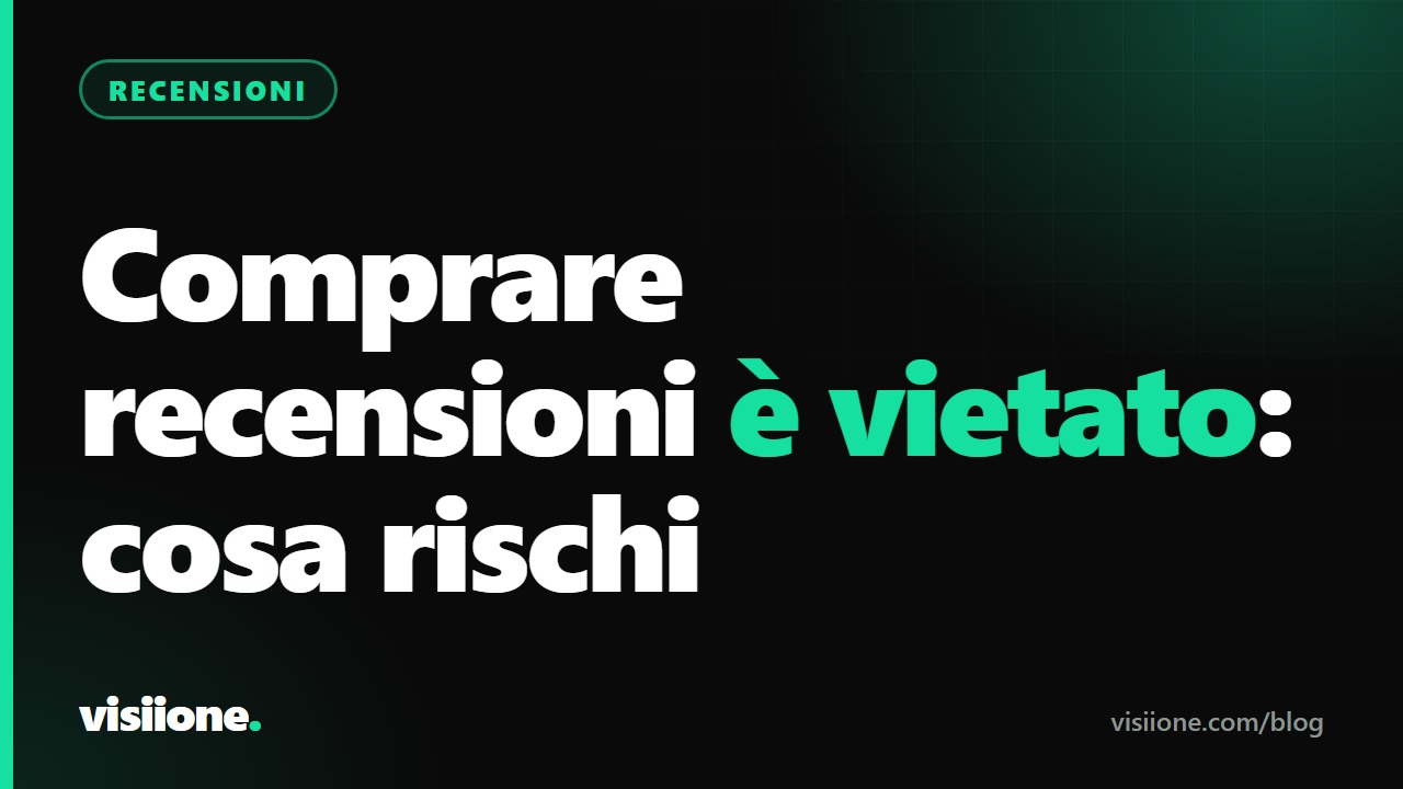 Scheda Google di un'attività con cinque stelle e un timbro rosso «vietato»