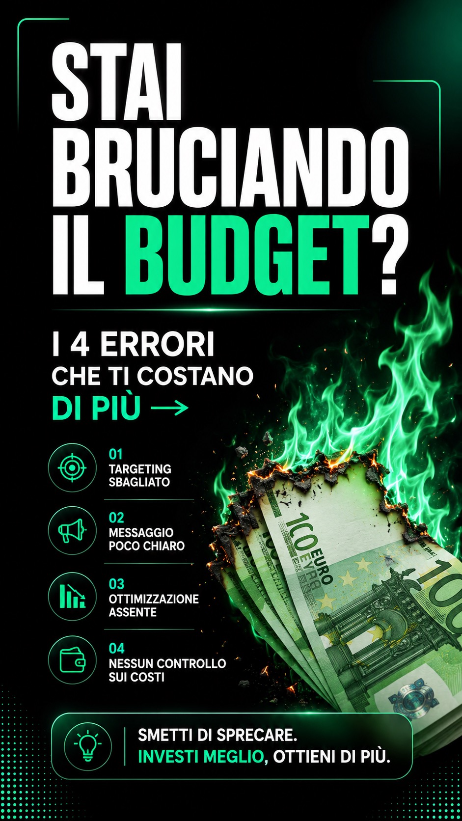 Errori budget pubblicità online Facebook e Google Ads