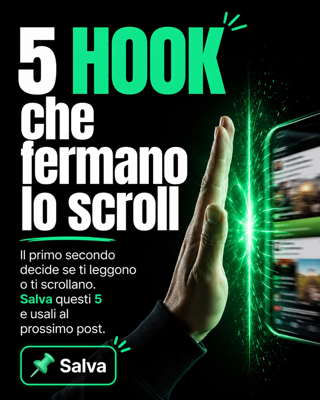 Hook che fermano lo scroll su Instagram e Facebook