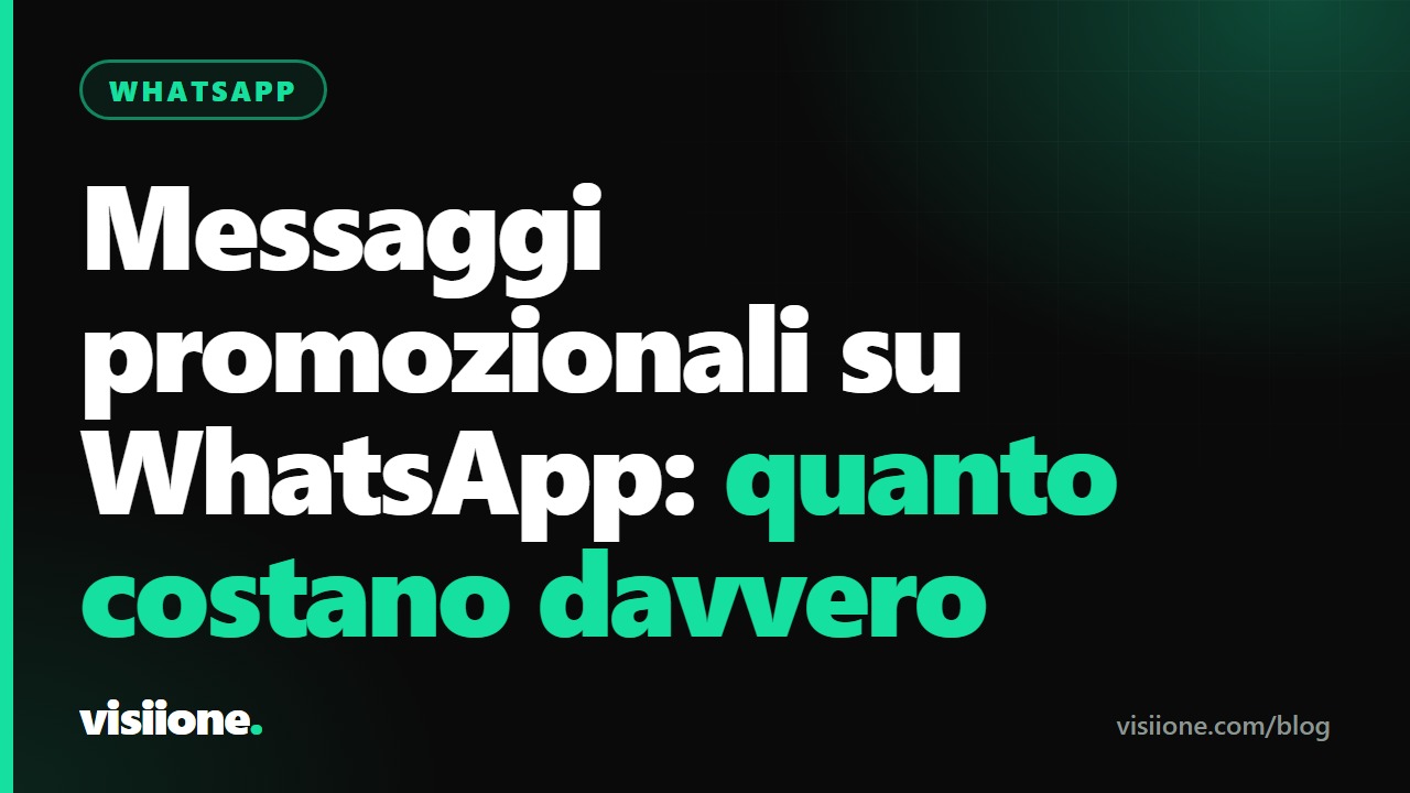 Telefono con messaggi promozionali WhatsApp e un contatore dei costi per messaggio