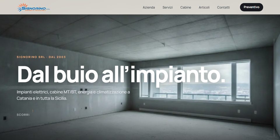 Sito di Signorino, impianti elettrici e cabine a Catania