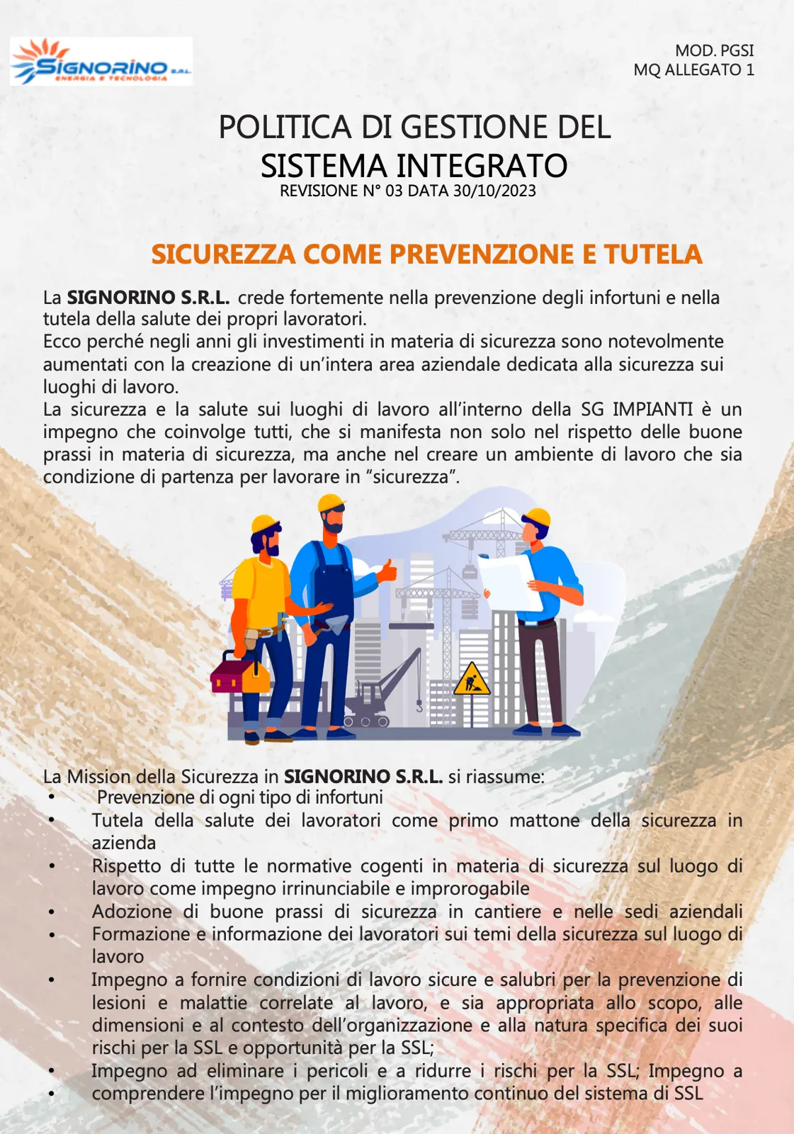 Politica aziendale: sicurezza come prevenzione e tutela