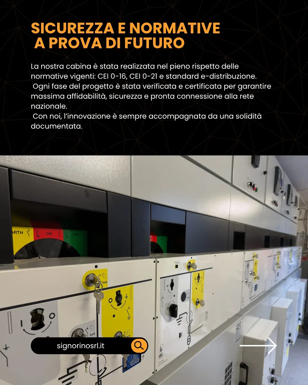 Quadri di media tensione installati nella cabina