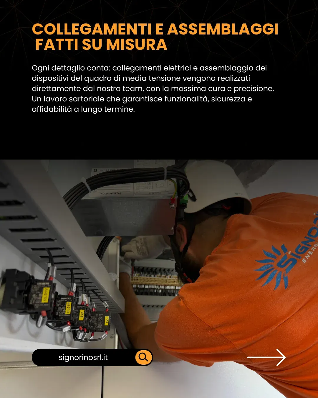 Cablaggio dei quadri elettrici della cabina